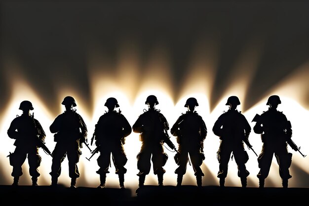 Foto silhouette-soldaten mit weißem hintergrund regenerative ki von aquiles orfei