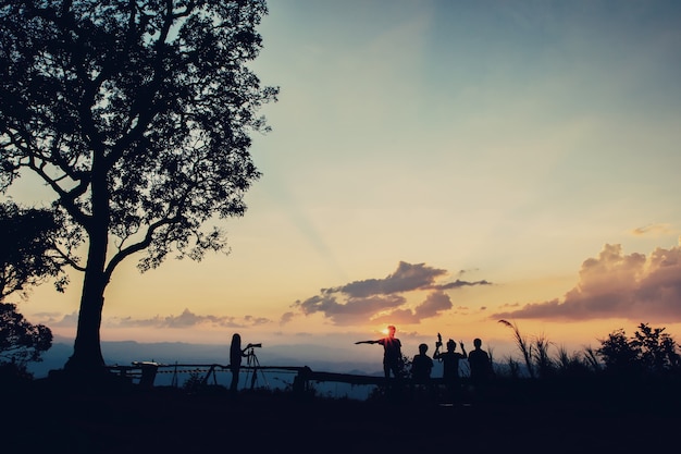 Silhouette Tourist Spaß haben