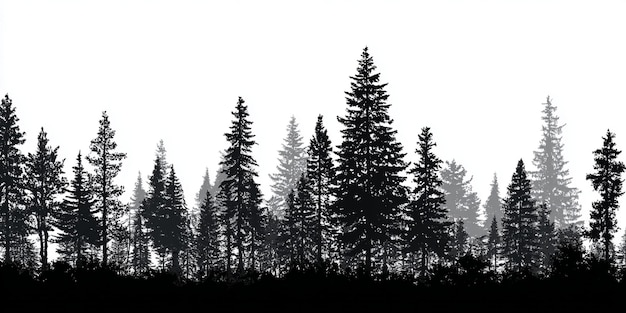 Silhouette von Bäumen im Wald