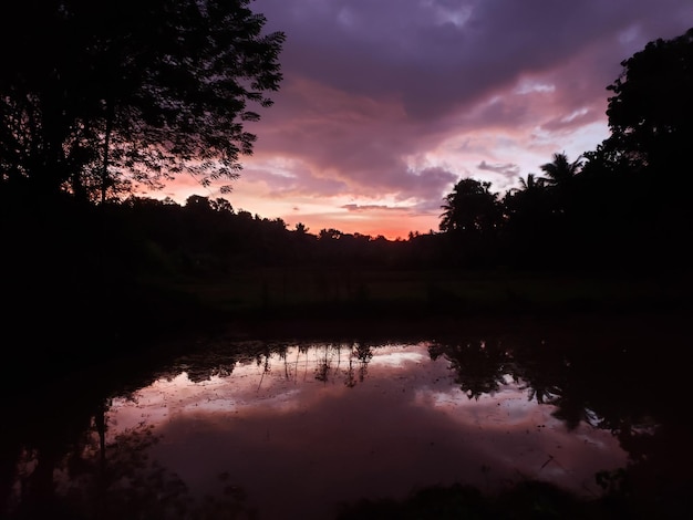 Silhouetten bei Einbruch der Nacht Panorama-Schatten am Nachthimmel