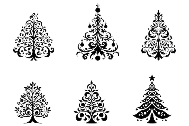 Silhueta del árbol de Navidad vector png