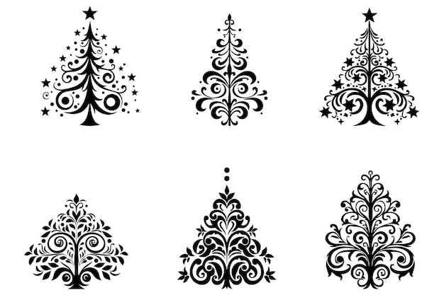 Silhueta del árbol de Navidad vector png