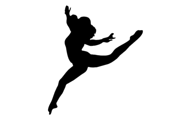 Silhueta dançarina dançando modelo humano arte de ilustração de dança de sombra