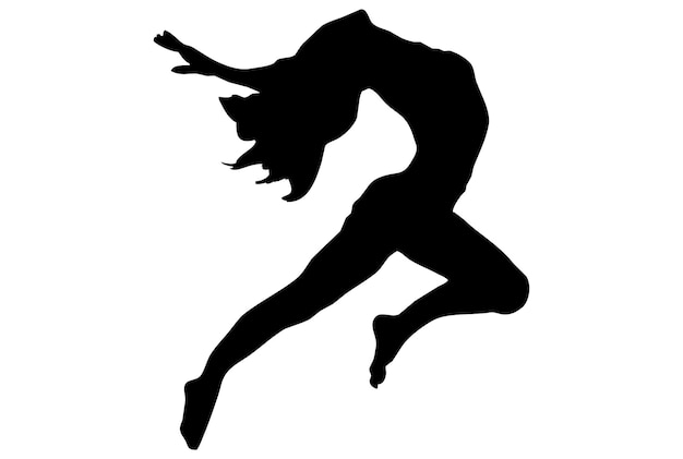 Silhueta dançarina dançando modelo humano arte de ilustração de dança de sombra