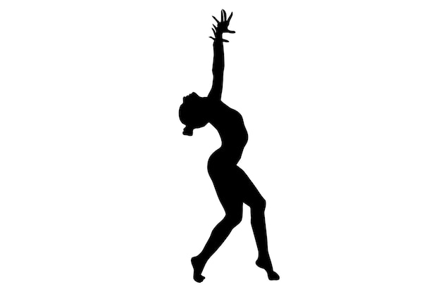 Silhueta dançarina dançando modelo humano arte de ilustração de dança de sombra