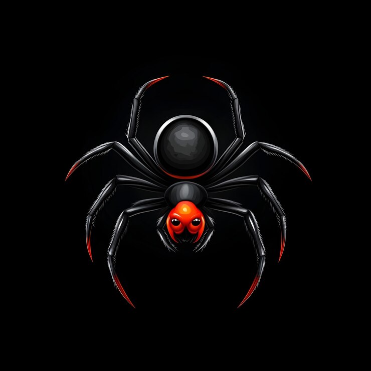 Foto silhueta de aranha viúva negra em design web minimalista