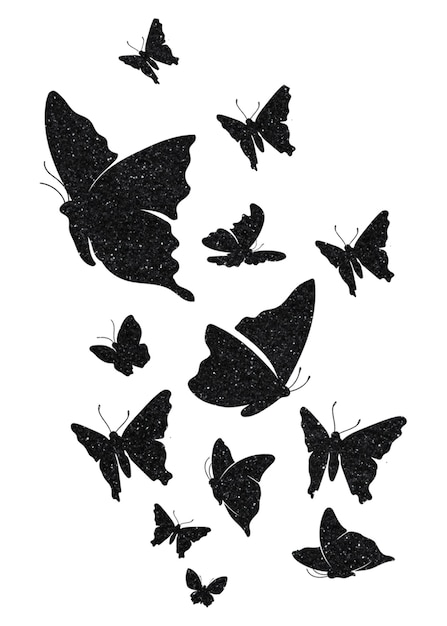 Silhueta de borboleta com fundo transparente