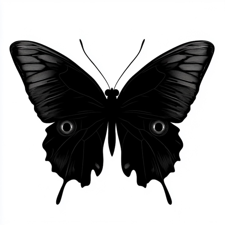 Foto silhueta de borboleta preta e branca