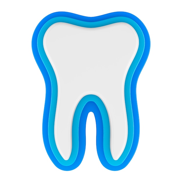 Silhueta de dente humano design minimalista renderização 3D