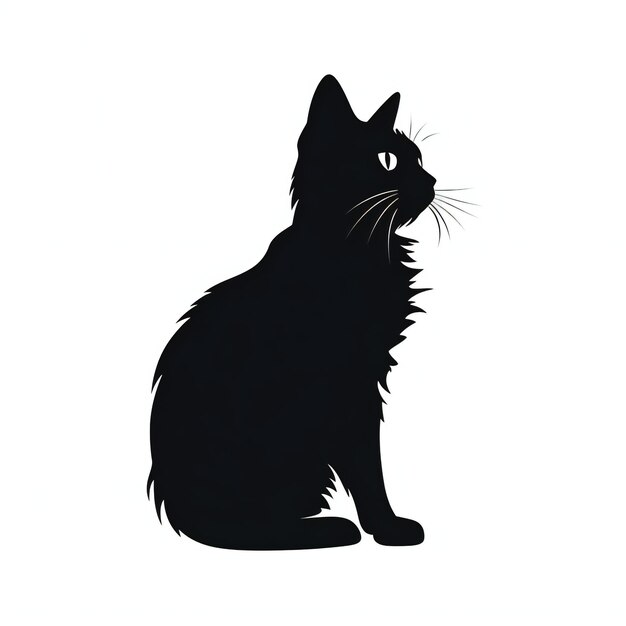 Silhueta de gato preto Clipart