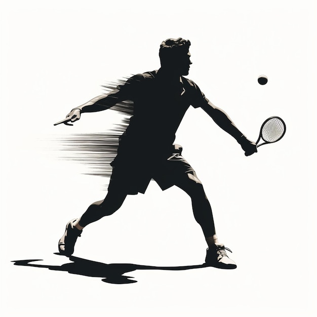 Foto silhueta de homem jogando tênis