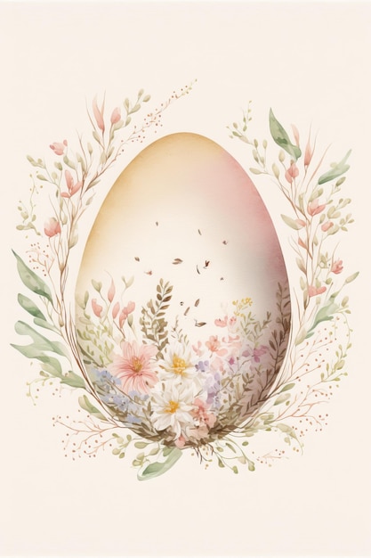 silhueta de ovo de páscoa com flores, isoladas no fundo branco