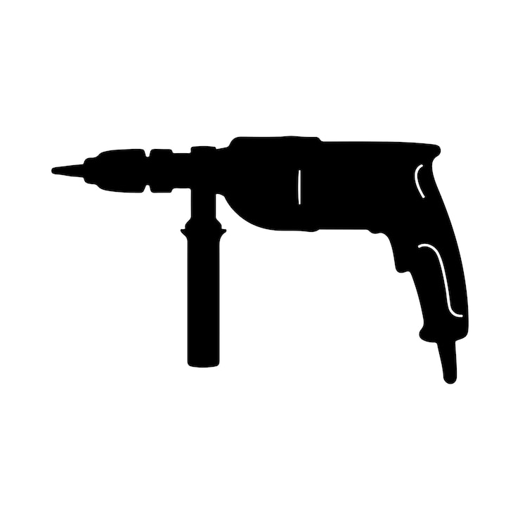 Foto silhueta de perfuração vector de ícone de cor preta silhueta de fundo branco sólido 26