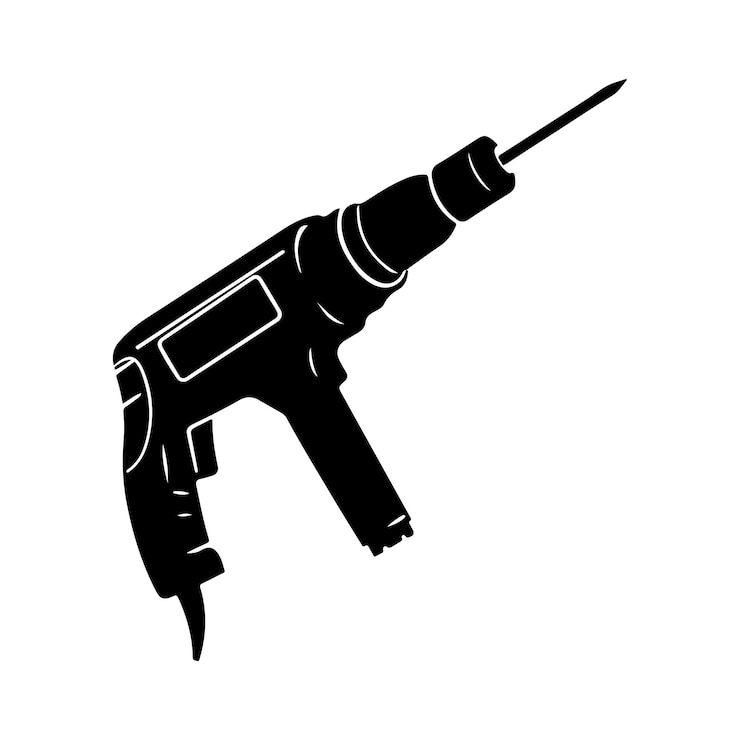 Foto silhueta de perfuração vector de ícone de cor preta silhueta de fundo branco sólido 31