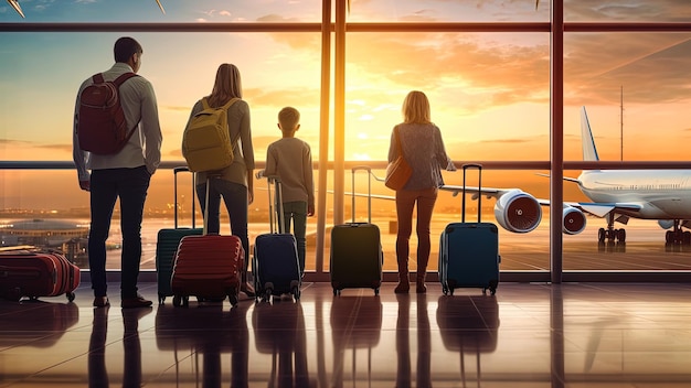 Foto silhueta de pessoas com bagagem à espera no aeroporto