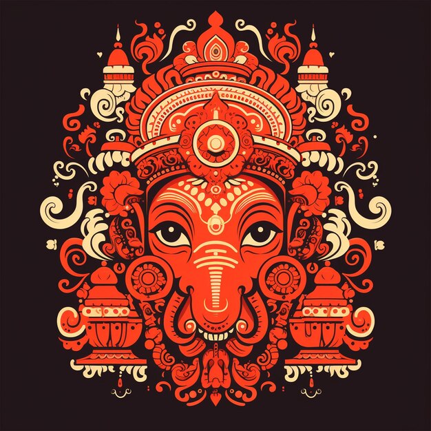 Silhueta de tatuagem de elefante hindu