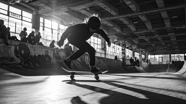 Silhueta de um patinador de rua