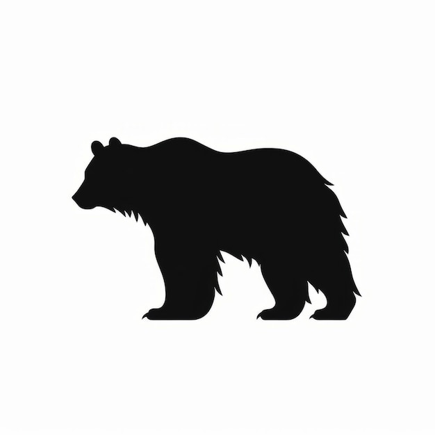 Silhueta de um urso sobre uma ilustração vetorial de fundo branco