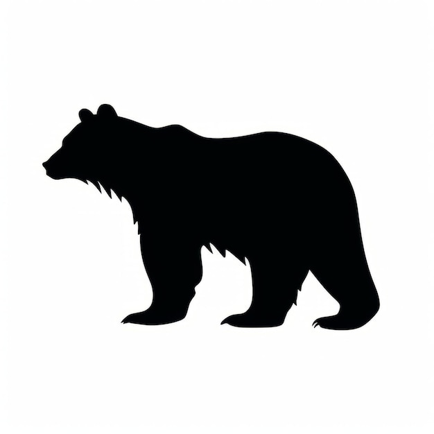 Silhueta de um urso sobre uma ilustração vetorial de fundo branco