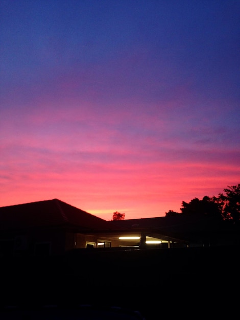 Foto silhueta de uma árvore contra o céu ao pôr-do-sol