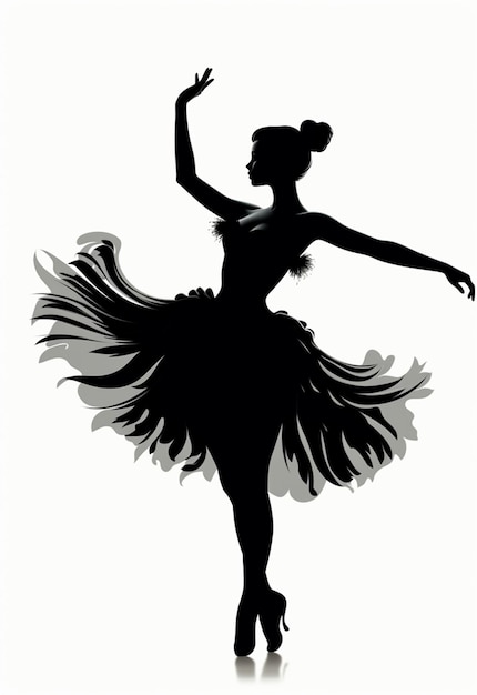 Foto silhueta de uma bailarina em um tutu e saia generativa ai