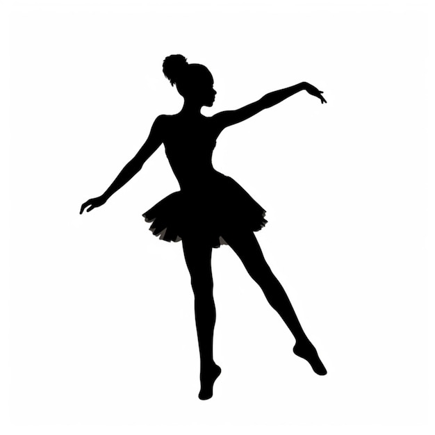 Foto silhueta de uma bailarina em um tutu e saia generativa ai