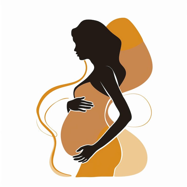 Foto silhueta de uma mulher grávida em estilo plano