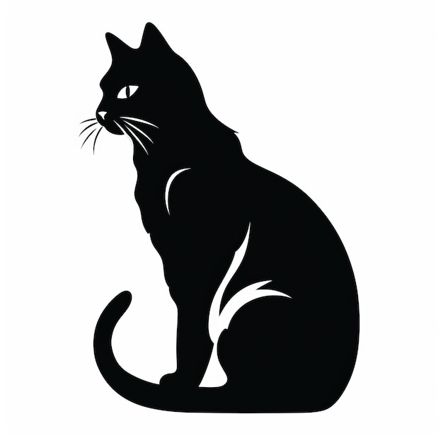 Silhueta de gato negro forma de recorte Svg para proyectos creativos
