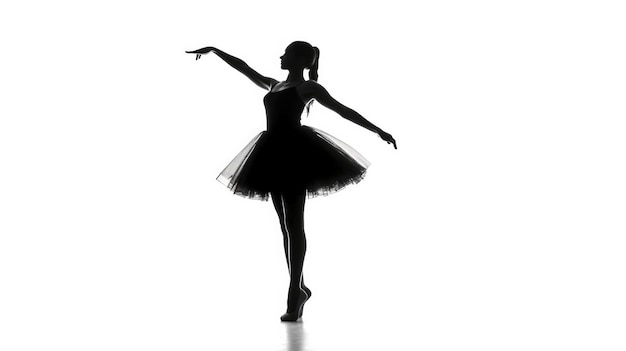 Foto silhueta preta de uma pessoa dançando