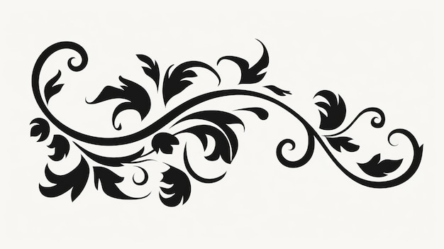 Silhueta preta florescente vintage com destaques brancos