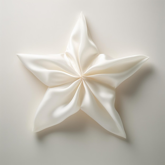 Foto silk origami star eine anmutige weiße serviette kunst