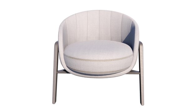 una silla blanca con un cojín blanco que dice "la silla"