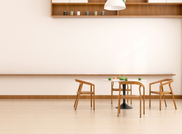 Foto silla de comedor en amplia habitación luminosa con estilo escandinavo