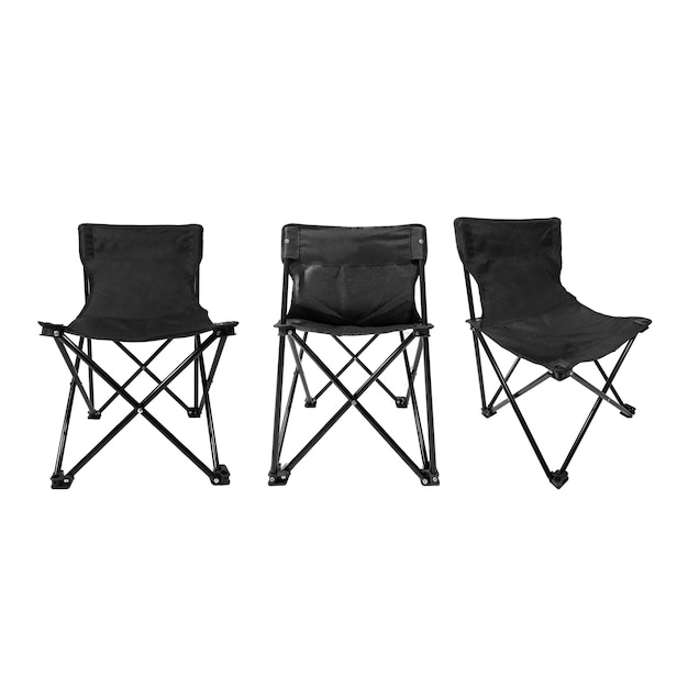 Silla de cubierta para silla plegable de picnic Silla de acampada aislada en blanco