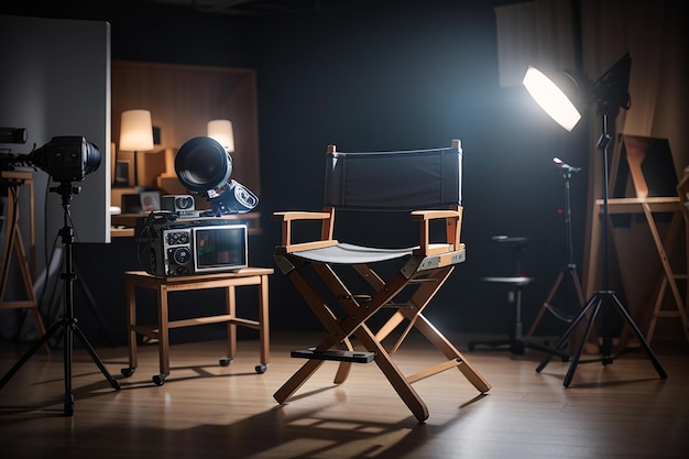 Silla del director de fotografía en el estudio