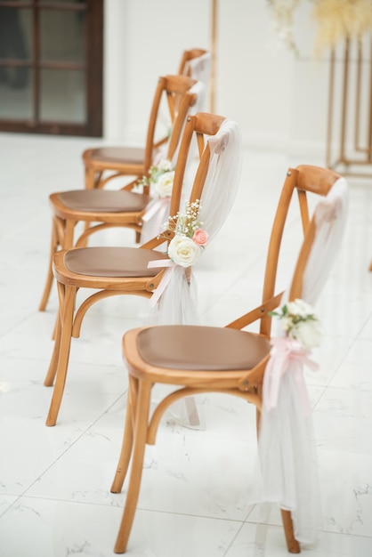 Foto silla de evento de decoración de silla de boda
