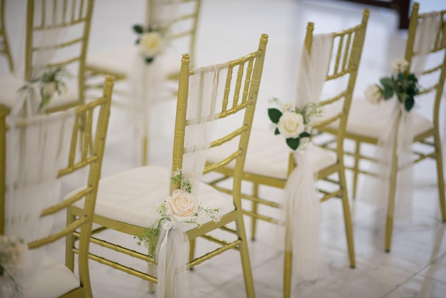 Silla de evento de decoración de silla de boda