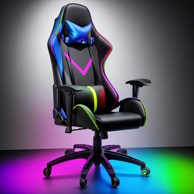 Silla gaming colorida RGB