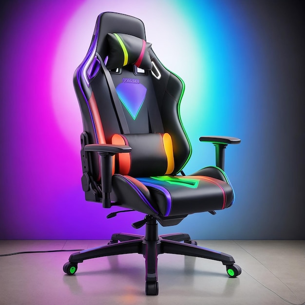 Silla gaming colorida RGB