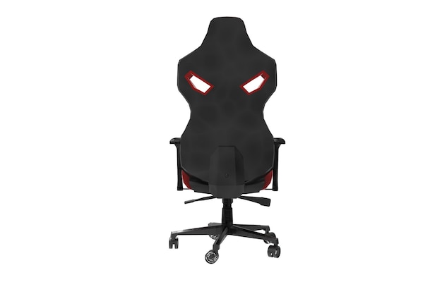 Silla Gaming roja con fondo blanco.