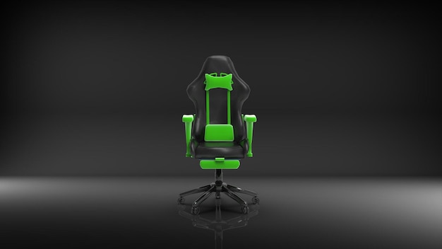 Silla Gaming verde con fondo negro