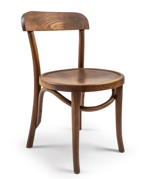 Silla de madera con asiento redondo