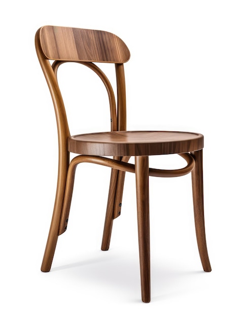 Silla de madera con asiento redondo