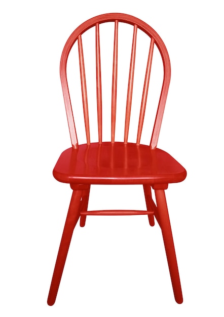 Foto silla de madera roja aislada