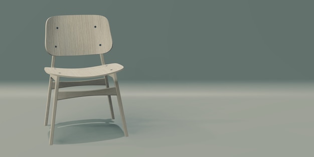 Silla moderna colocada al lado de la habitación Ilustración 3D