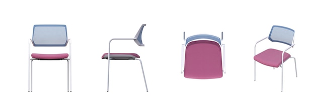 Foto silla de oficina aislada sobre fondo blanco, mobiliario interior, ilustración 3d, cg render