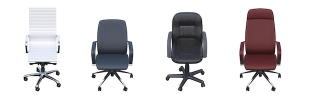 silla de oficina aislada sobre fondo blanco, mobiliario interior, ilustración 3D, cg render
