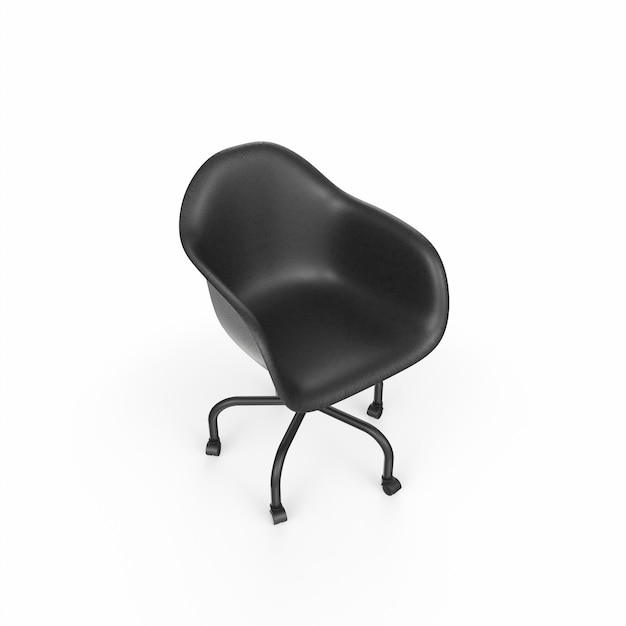 silla de oficina negra modelado 3d