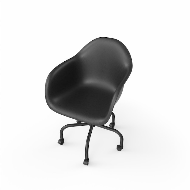 silla de oficina negra modelado 3d