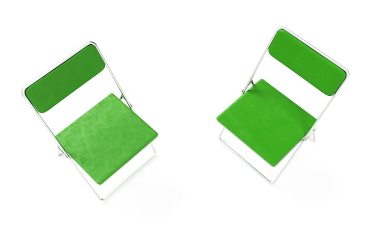 Foto silla de pesca 3d render sobre fondo blanco.